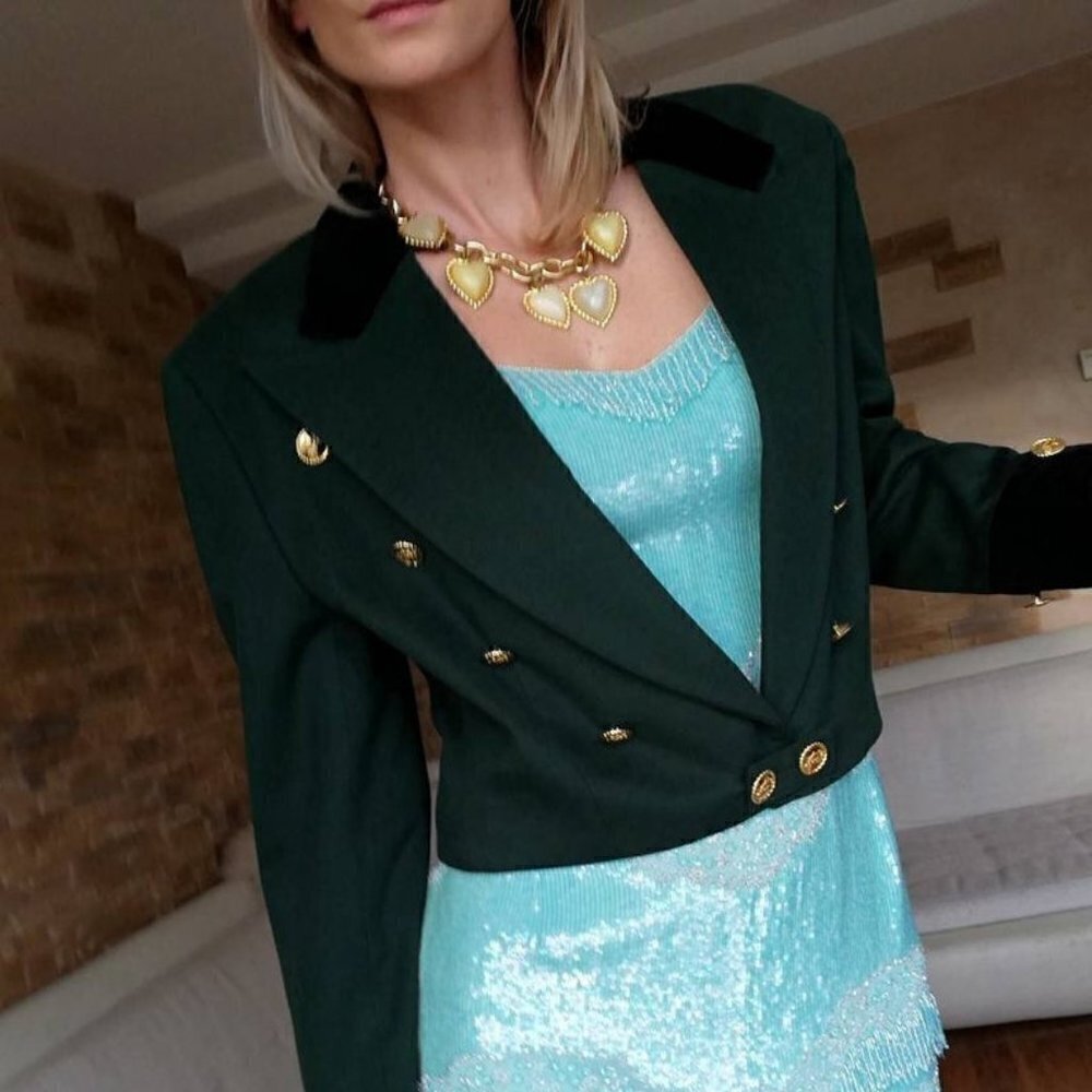 𝅺vintage Escada by Margaretha Ley Short Waist Jacket EU 34 - Picture 5 of 13